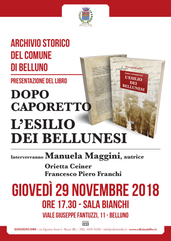 Presentazione del libro di Manuela Maggini "Dopo Caporetto. L'esilio dei Bellunesi"